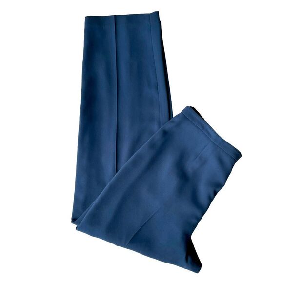 Casual Corner Annex Blue Straight Leg High Rise Lined Side Zip Pants Trousers 16 - Picture 4 of 10